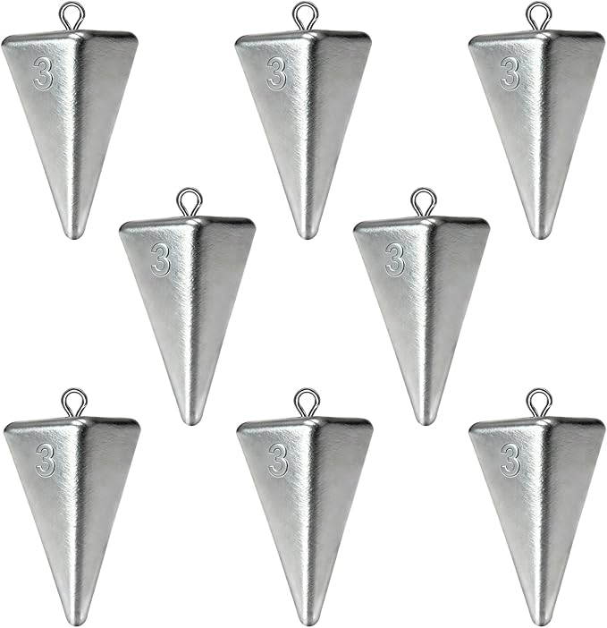 Fishing Weights Pyramid Sinkers Kit Bullet Fishing Weights Sinkers for Ocean Saltwater Surf Fishing Gear Tackle 1oz 2oz 3oz 4oz