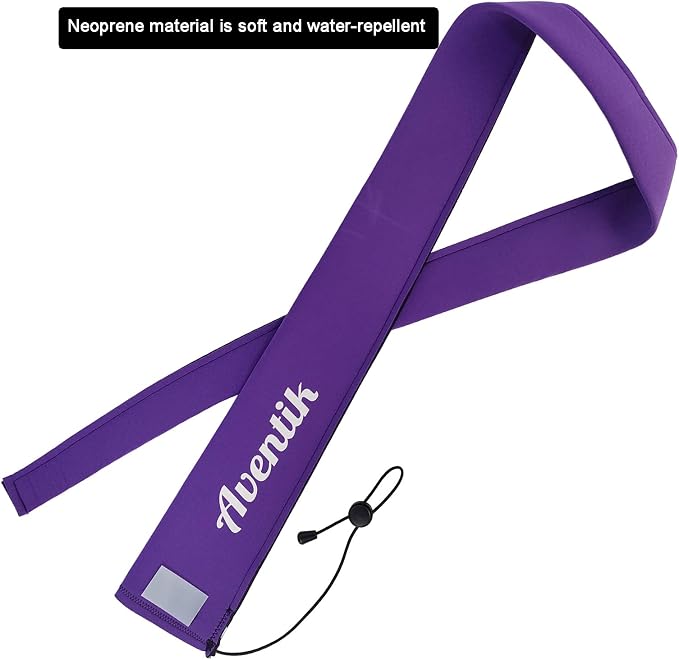 Aventik Lightproof Neoprene Rod Sleeve – Protective Fishing Rod Sock Cover with Hanging Loop & Adjustable Lanyard for Casting, Spinning & Trolling Rods