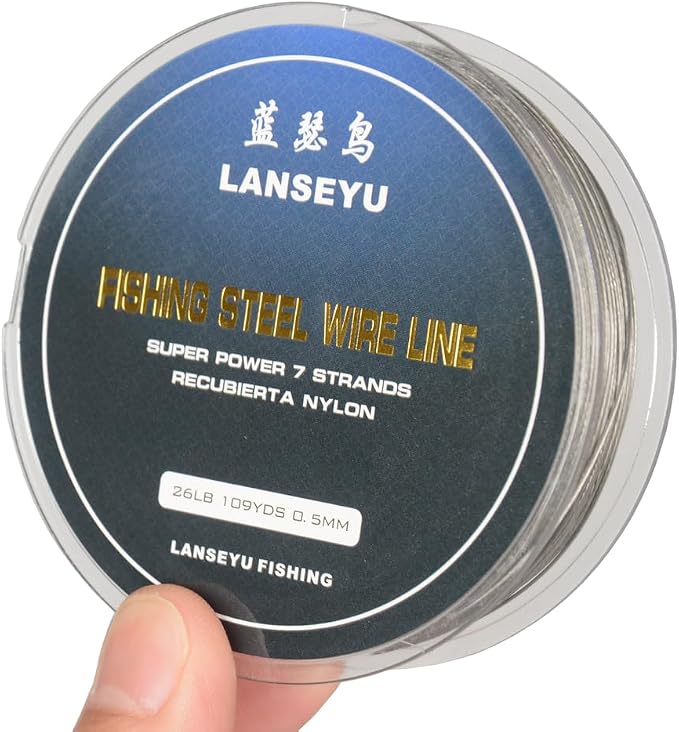 0.5mm 100 Metres 26 Pound Fishing Steel Nylon Coated 1x7 Stainless Steel Leader Wire Super Soft Lines