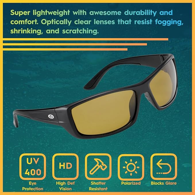 Flying Fisherman Buchanan Polarized Sunglasses for Men, Women, Fishing, Boating, Outdoor Sports, 100% UV Protection
