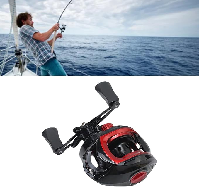 Metal Baitcasting Reel Lightweight Powerful Smooth, Long Cast Fishing Reel for Saltwater Freshwater, Anti Explosion Line Function, 7.2:1 Gear Ratio, 8kg Braking Force