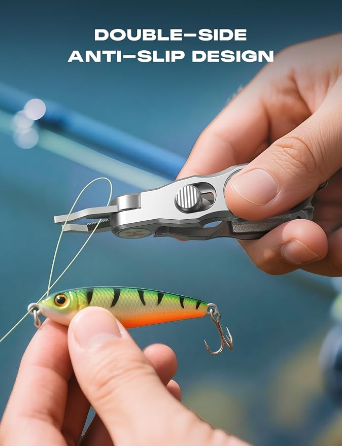 HOOK-EZE Fishing Line Cutter, Fly Fishing Nippers with Retractors and Knot Tying Tool Accessories, Stainless Steel Braided Line Scissors Clippers for Mono and Fluoro Lines