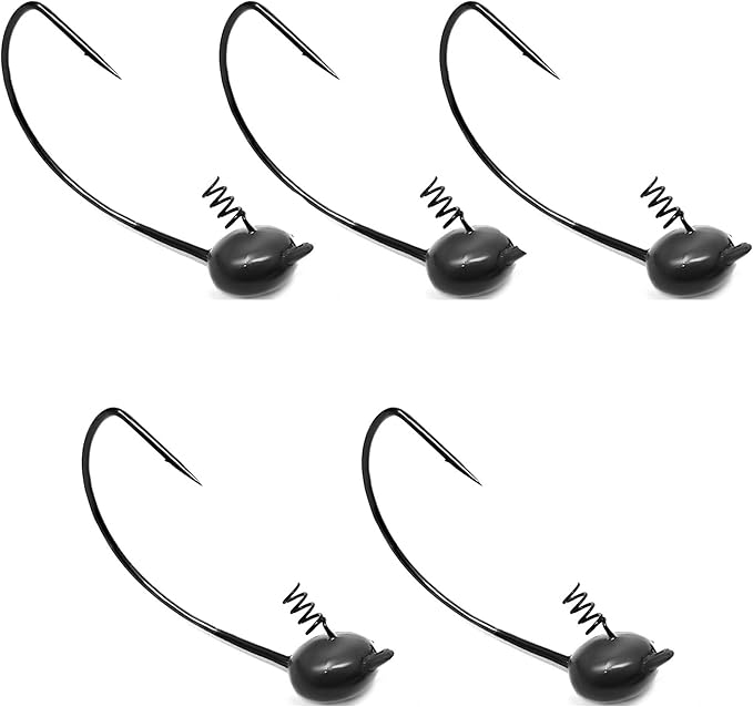 Reaction Tackle Tungsten Shaky Head Jigs for Bass Fishing - Premium Fishing Hooks, Ideal Shaky Head Jig to Catch Big Bass and Other Fish - (5-Pack)