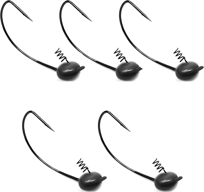 Reaction Tackle Tungsten Shaky Head Jigs for Bass Fishing - Premium Fishing Hooks, Ideal Shaky Head Jig to Catch Big Bass and Other Fish - (5-Pack)
