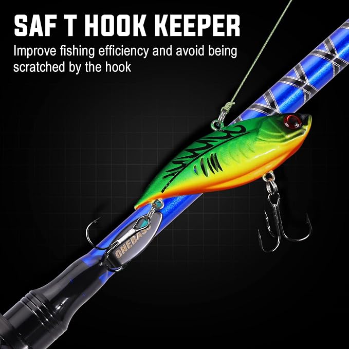 One Bass Fishing Rods,IM7 Graphite Spinning Rod & Casting Rod, 2 Pc Strong Quality Baitcasting Rod with Super Polymer Handle