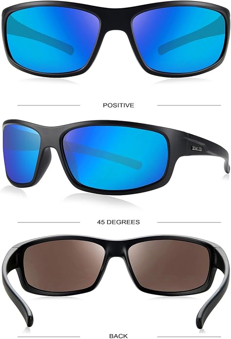 BEALER Polarized Sports Sunglasses for Men Lightweight TR90 Frame Sun Glasses Driving Cycling Fishing UV Protection Shades