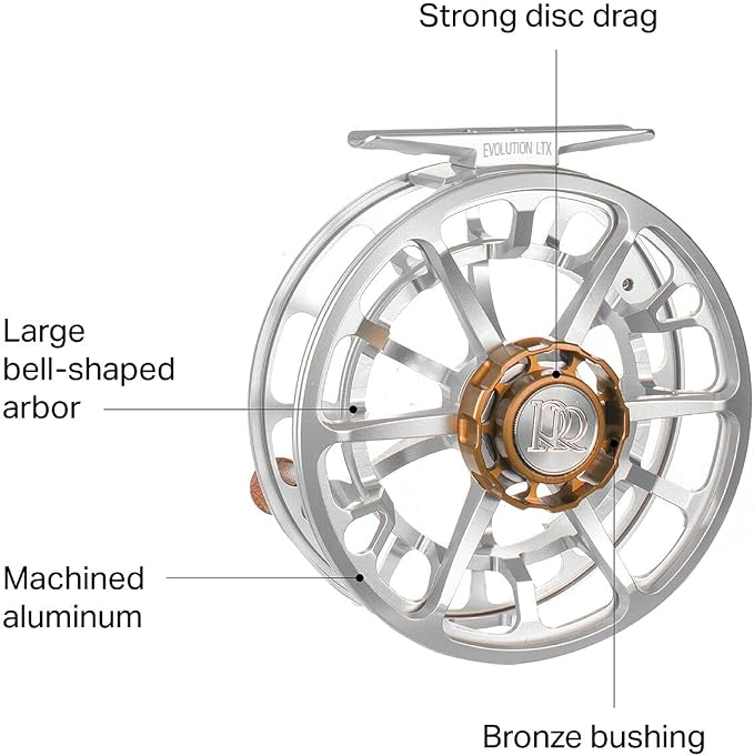 ROSS REELS Evolution LTX Fly Fishing Reel | Durable Lightweight Aluminum Large Arbor Reel for Trout, Redfish, Bonefish, Snook Fishing