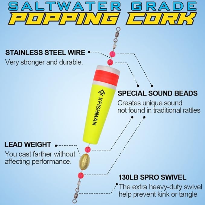 Fishing-Popping-Cork-for-Saltwater-Bobbers-Large-Floats Red Fish Popper for Carolina Rig