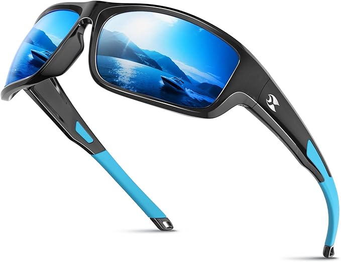 suoso Sports Polarized Sunglasses for Men: Women UV400 Protection Wrap Around Sun Glasses for Golf Fishing Running Driving