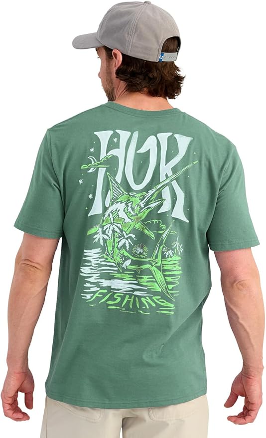 HUK Mens Performance Fishing Logo Tee, Short Sleeve T-Shirt for Men