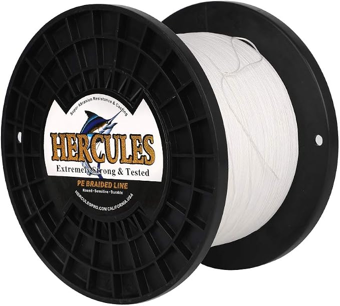 HERCULES Cost-Effective Super Cast 8 Strands Braided Fishing Line 10LB to 300LB Test for Salt-Water,109/328/547/1094 Yards(100M/300M/500M/1000M),Diam.#0.12MM-1.2MM,Hi-Grade Performance,Variety Colors
