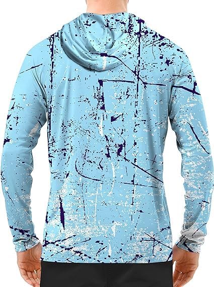 Men's UPF 50+ Sun Protection Hoodie Shirt Long Sleeve SPF Fishing Outdoor UV Hiking Lightweight Shirts