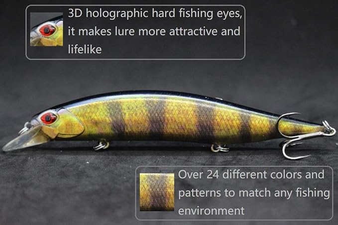 Minnow Crankbait for Bass Fishing Bass Lure Jerkbait Fishing Lures and Tackle Box