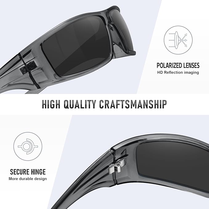 Polarized Sports Sunglasses for Men Women Unbreakable Frame Cycling Fishing Wrap Around Sunglasses UV400 Protection