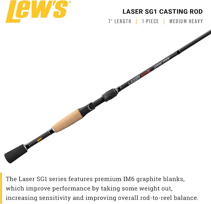 Lew's American Hero Tier 1 Casting Fishing Rod, HM50 Graphite Blank with Stainless Steel Guides, Split Grip EVA Handle, Multicam