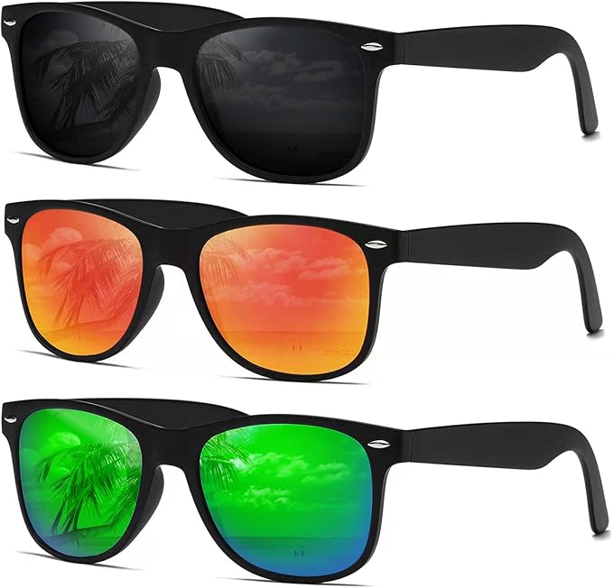 DEMIKOS Sunglasses Men Polarized Sunglasses for Mens Womens Retro Mirror Lens for Driving Fishing UV Protection