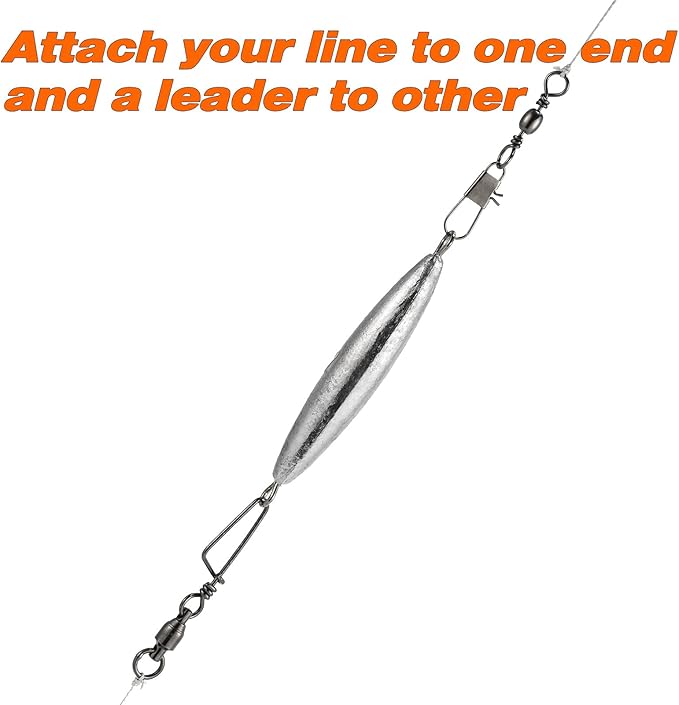 Dr.Fish 5 Pack Inline Trolling Sinker Torpedo Fishing Weight Lead Fishing Weight Sinker Double Ring Saltwater Offshore Boat Fishing