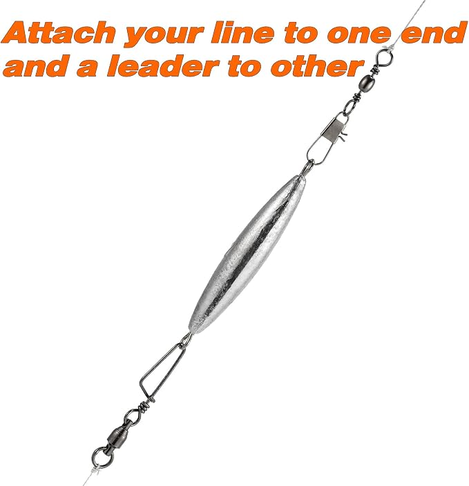 Dr.Fish 5 Pack Inline Trolling Sinker Torpedo Fishing Weight Lead Fishing Weight Sinker Double Ring Saltwater Offshore Boat Fishing