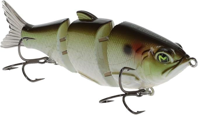 Lew's MachShad Fishing Lure, Lipless Jointed Swimbait, Realistic Swimming Action, Slow Sinking, Size 4 Mustad KVD Elite Short Triple Grip Treble Hooks