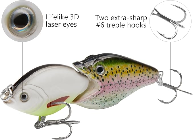 BASSROCK Fish Group Single Jointed Swimbait Bass Fishing Lure Hard Bait 3.5” 11/16oz