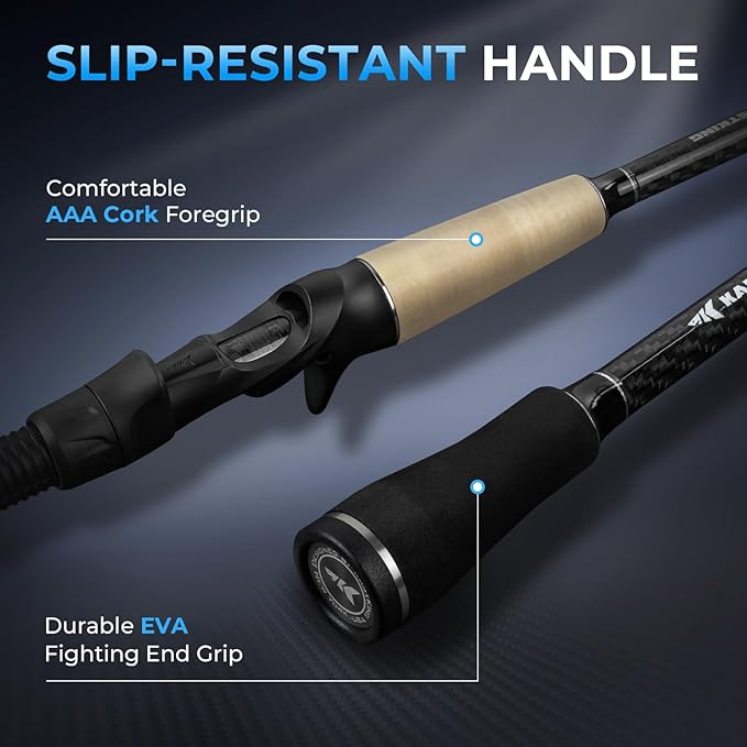 KastKing Spartacus II Plus Twin-Tip Spinning & Casting Rods, IM6 Graphite Blanks, Stainless Steel Frame with Zirconium Oxide Rings, 2-Piece Rods with Extra Tip Section, PTS, No-Slip Grip, Hook Keeper