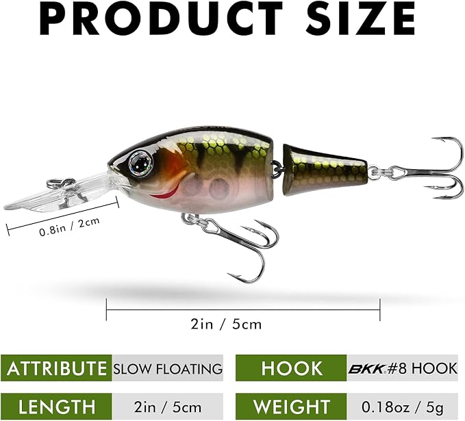 TRUSCEND Swimmax Easy Catch Fishing Lures with BKK Hooks, Wiggling, Vibrating, Rattling and Gurgling for More Bite, Heavy-Duty Dyneema Fiber Jointed Swimbaits for Bass, Trout, Walleye, Crappie, Pike