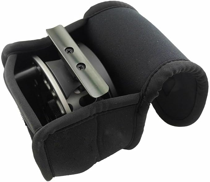 Aventik Neoprene Fly Fishing Reel Case Pouch Cover Fitting 5/6 7/8wt Fly Reel Storage (Black, 2-PACK 7/8)