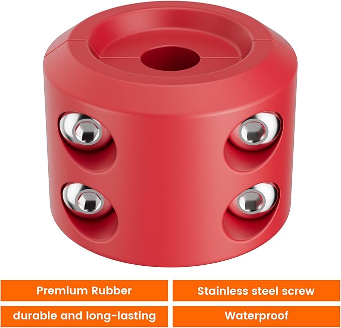 Bonison Winch Stopper for Cable. Truck UTV ATV Rubber Winch Cable Stopper, Protects Towing Hook, Synthetic Rope, Cable Line from Wear or Damage, Hawse, Bumper. Red