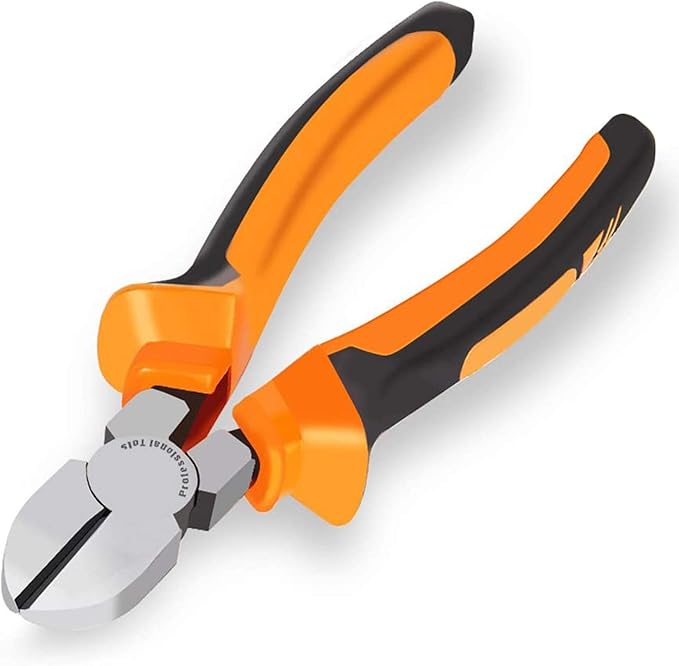 BOENFU Wire Cutter for Artificial Flowers, Crafts, Chicken Wire 6 inch Side Cutters Heavy Duty Diagonal Cutting Pliers, Orange