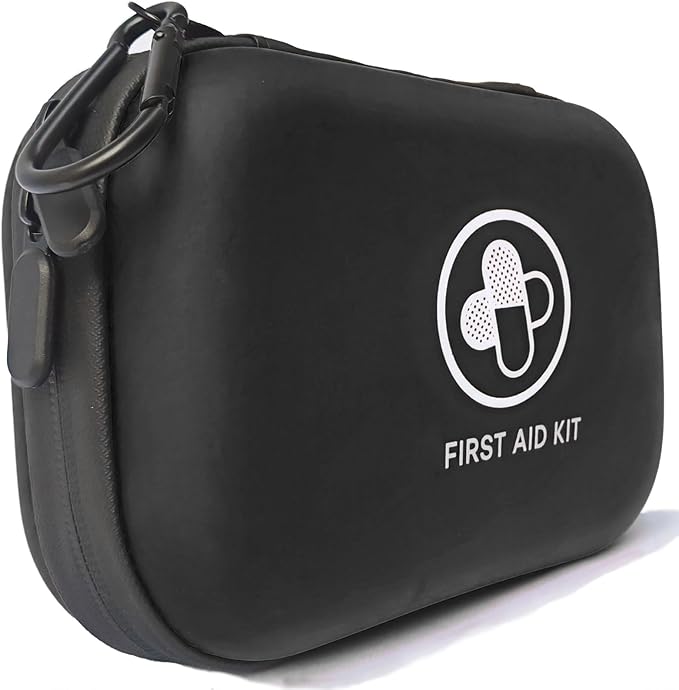 First Aid Kit 152 Piece Waterproof Hard Shell Portable Medical Kit, Black | Waterproof Hard Shell Portable IFAK Emergency Kits for Home, Camping, Hiking, Sports, Office, Travel, Outdoor