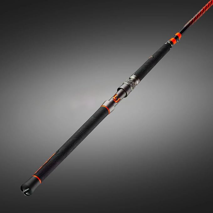 Orange Hellcat Revenge Rod Series – Durable, Lightweight Composite Fishing Rod, Non-Slip Silicone Grip, Aluminum Reel Seat, Smooth Casting, Break-Resistant Tip.