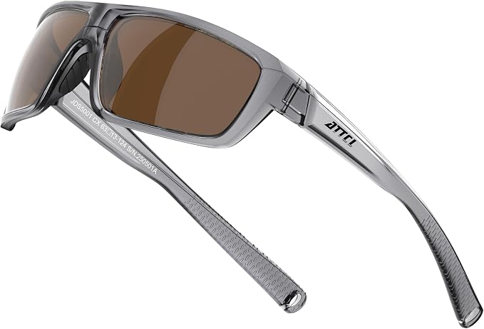 ATTCL Polarized Sunglasses Men for Fishing: UV Protection Lightweight TR90 Sports Wrap Sun Glasses Driving Golf Running