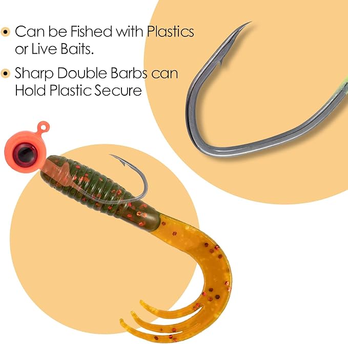 Dr.Fish Crappie Jig 3D Eyes Fishing Jig Head Freshwater Crappie Trout Panfish Hook Bass Fishing Lure 1/32oz 1/16oz 1/8oz