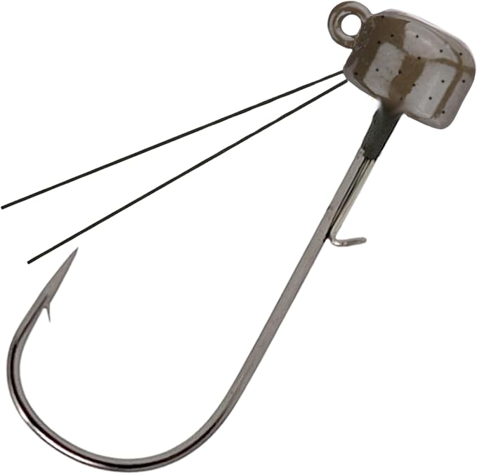 Reaction Tackle Tungsten Mushroom Head Jig Heads, Ned Rig Shroom Jigs for Finesse Bass Fishing, Stand Up Bait with Weedless and EWG Hook Options (5-Pack)
