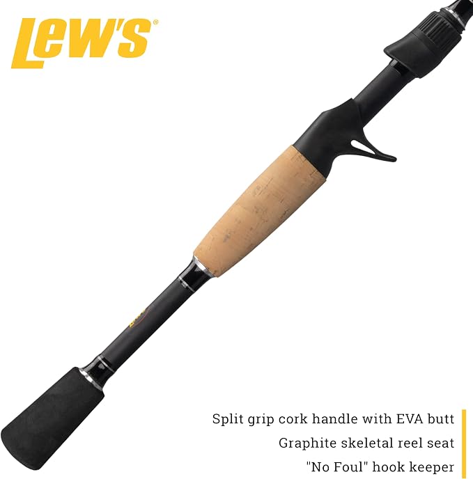 Lew's American Hero Tier 1 Casting Fishing Rod, HM50 Graphite Blank with Stainless Steel Guides, Split Grip EVA Handle, Multicam