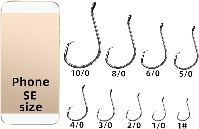 Circle Hooks Fishing Hooks 2X Strong Octopus Offset Fish Catfish Bulk Fishing Gear Equipment Hooks Set Saltwater Freshwater 50PCS