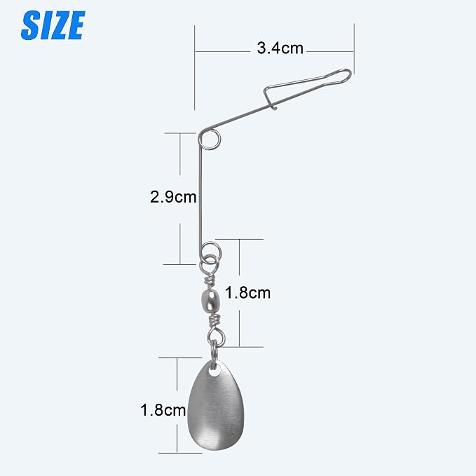 Fishing Spinner Blades,Smooth Spoons Rigs Spinnerbait Wire Shaft with Colorado Blade Spin Jig Spinners Lure Replacement Spinnerbait Making Accessories Supplies