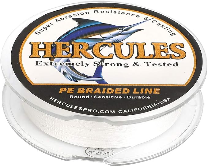 HERCULES Cost-Effective Super Cast 8 Strands Braided Fishing Line 10LB to 300LB Test for Salt-Water,109/328/547/1094 Yards(100M/300M/500M/1000M),Diam.#0.12MM-1.2MM,Hi-Grade Performance,Variety Colors