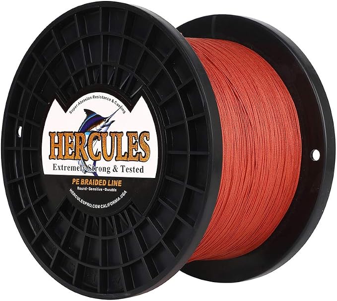 HERCULES Cost-Effective Super Cast 8 Strands Braided Fishing Line 10LB to 300LB Test for Salt-Water,109/328/547/1094 Yards(100M/300M/500M/1000M),Diam.#0.12MM-1.2MM,Hi-Grade Performance,Variety Colors