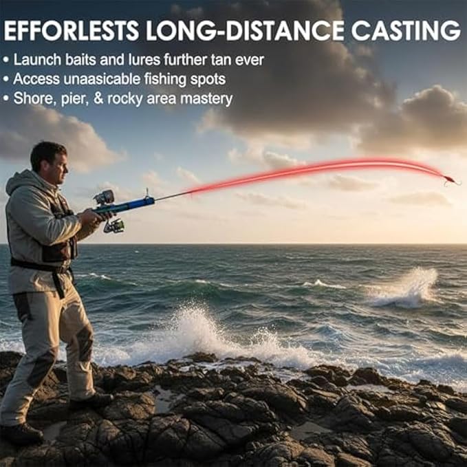 Catapult Fishing Rod, 2026 Upgrade Compact Sling Shot Fishing Reel, Portable Fly Fishing Pole for Kids, Freshwater and Saltwater Fishing Lures for Outdoor Hunting and Traveling