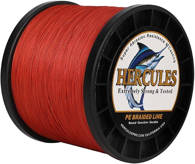 HERCULES Cost-Effective Super Strong 4 Strands Braided Fishing Line 6LB to 100LB Test for Salt-Water, 109/328 / 547/1094 Yards (100M / 300M / 500M / 1000M), Diam# 0.08MM - 0.55MM, Hi-Grade