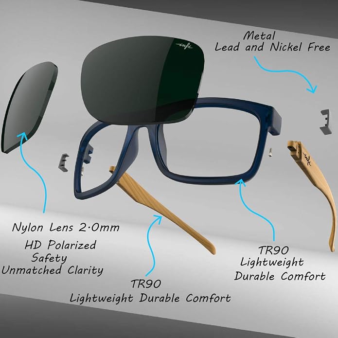INFI Fishing Polarized Sunglasses for Men Driving Running Mirrored Glasses UV400 Protectiont