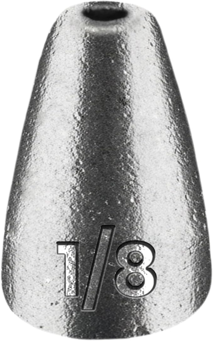 Reaction Tackle Lead Worm Weights - Bullet Shaped Sinkers with Size Stamped - Bass Fishing Tackle Fishing Weights (25-Pack)