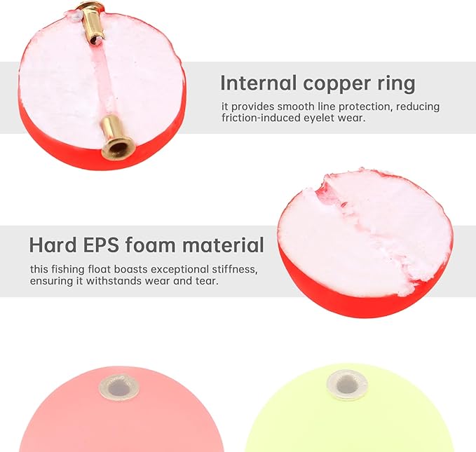 20pcs Fishing Bobber Foam Slip Bobbers, Slip Foam Floats Fishing Float, Buoy Floats Rig Stoppers for Crappie Trout Bass Panfish Walleyes