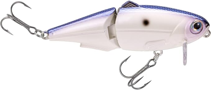 Strike King (HCWS2-741) Wake Shad Fishing Lure, Single Jointed Swimming Topwater Wakebait, 1-Ounce, Size 2 Treble Hooks, Hornet Blue