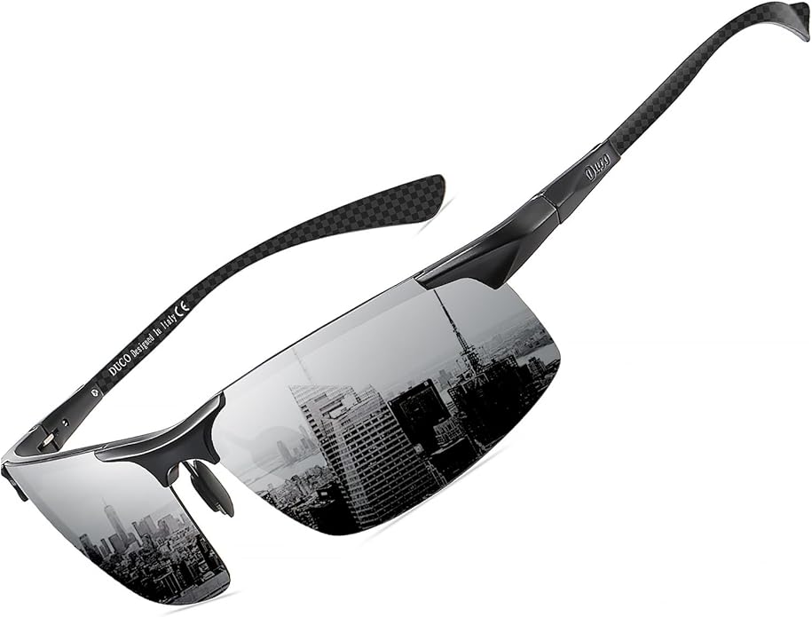 DUCO Polarized Sunglasses Mens Ultralight Carbon Fiber Sun Glasses for Men Driving Sports Fishing UV400 Protection DC8277