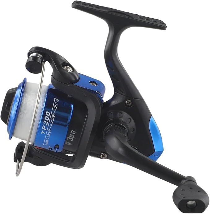 Fishing reel with lightweight 153g construction, 5 2 1 gear ratio for quick line retrieval and various fishing applications