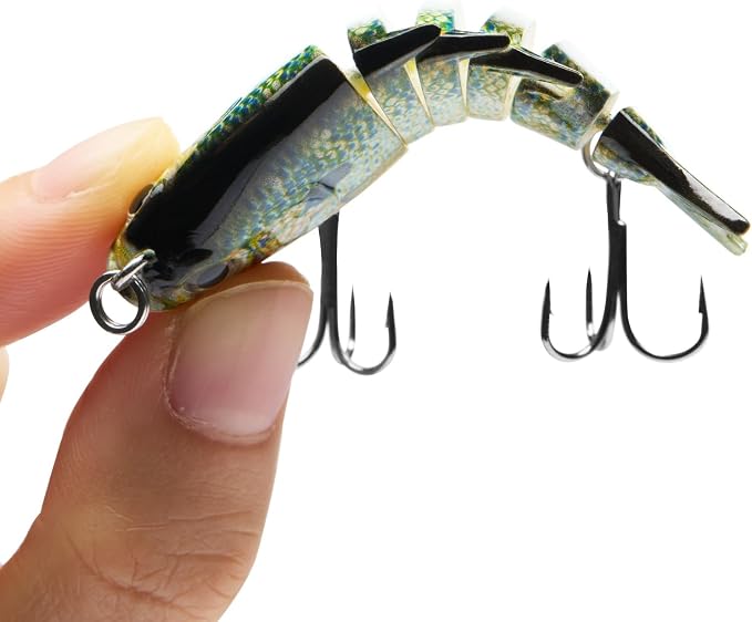 Bassdash SwimPanfish 0.34oz Hard Swimbaits Multi Jointed Topwater Trout Bass Fishing Crank Lure for Freshwater and Saltwater