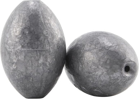 Dr.Fish Egg Sinker Lead Fishing Weights Oval Shaped Catfishing Weights Bank River Freshwater Saltwater Fishing Bass Casting