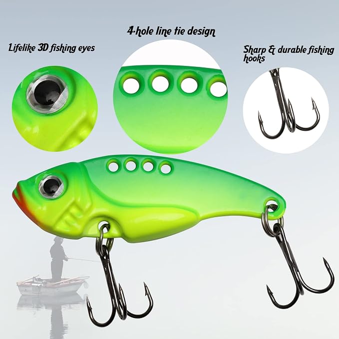 Dovesun 15/20pcs Fishing Spoon Lures Fishing Bait Trout Bass Fishing Lure for Bass, Crappie, Trout Walleye 1/5oz 1/4oz 3/8oz 1/2oz